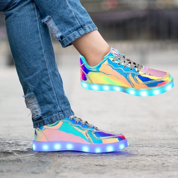 LED Shoes Men Women High Top Rechargeable Glow in Dark Footwear for Parties - Picture 7 of 7